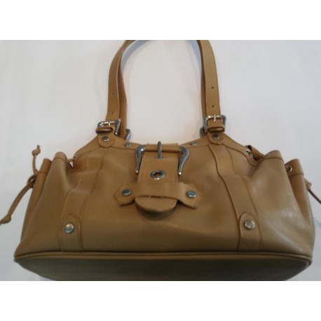Bolso piel color camel hebilla Martineti